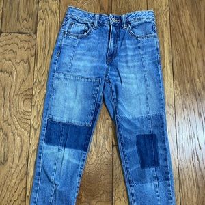 Blue Jeans with Jean Patches